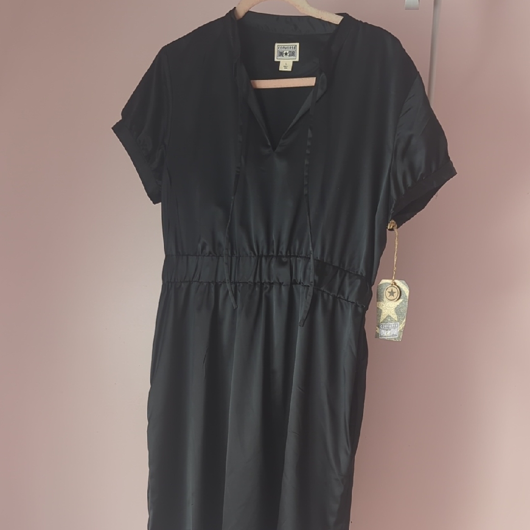 Converse Black Satin Midi Dress